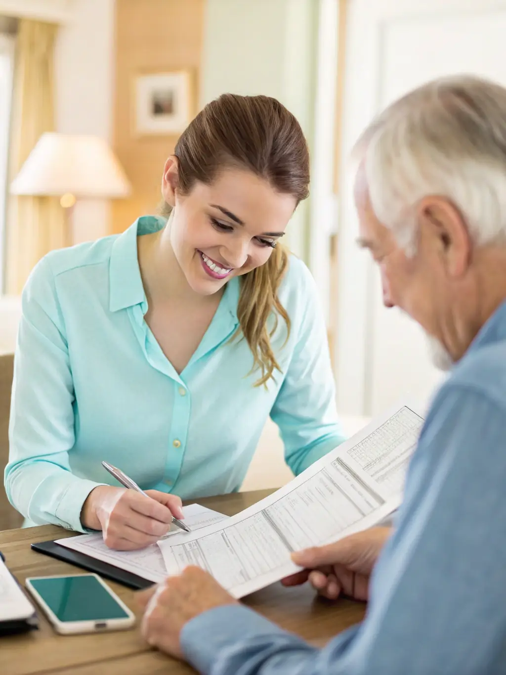 An image of a professional attorney reviewing tax documents with a client in a modern office setting, symbolizing Chen Attorneys' expertise in tax law.
